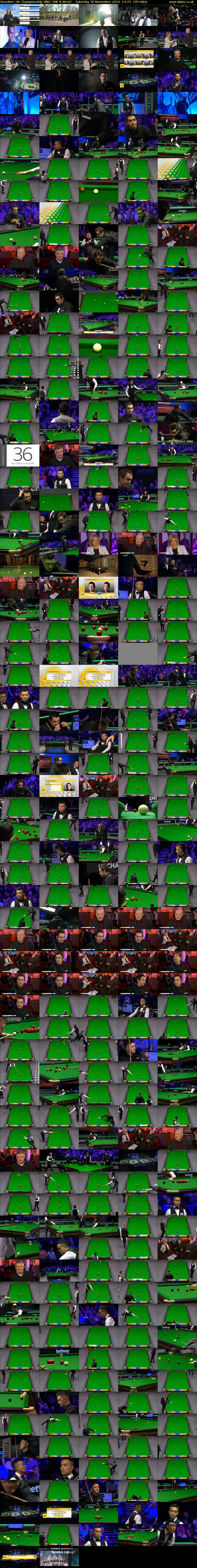 Snooker: UK Championship (BBC ONE N West) Saturday 30 November 2019 13:15 - 16:30