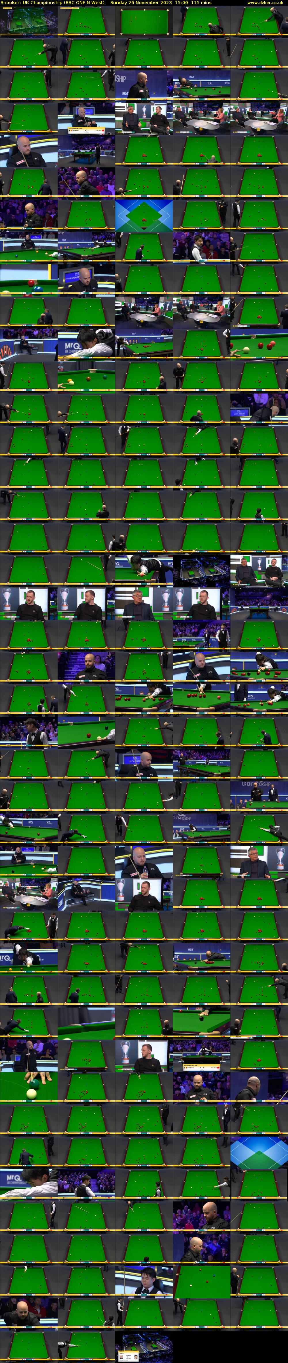 Snooker: UK Championship (BBC ONE N West) Sunday 26 November 2023 15:00 - 16:55