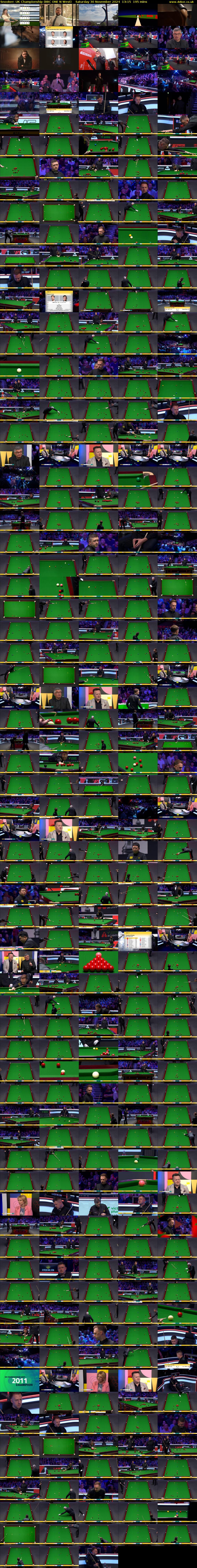 Snooker: UK Championship (BBC ONE N West) Saturday 30 November 2024 13:15 - 16:30