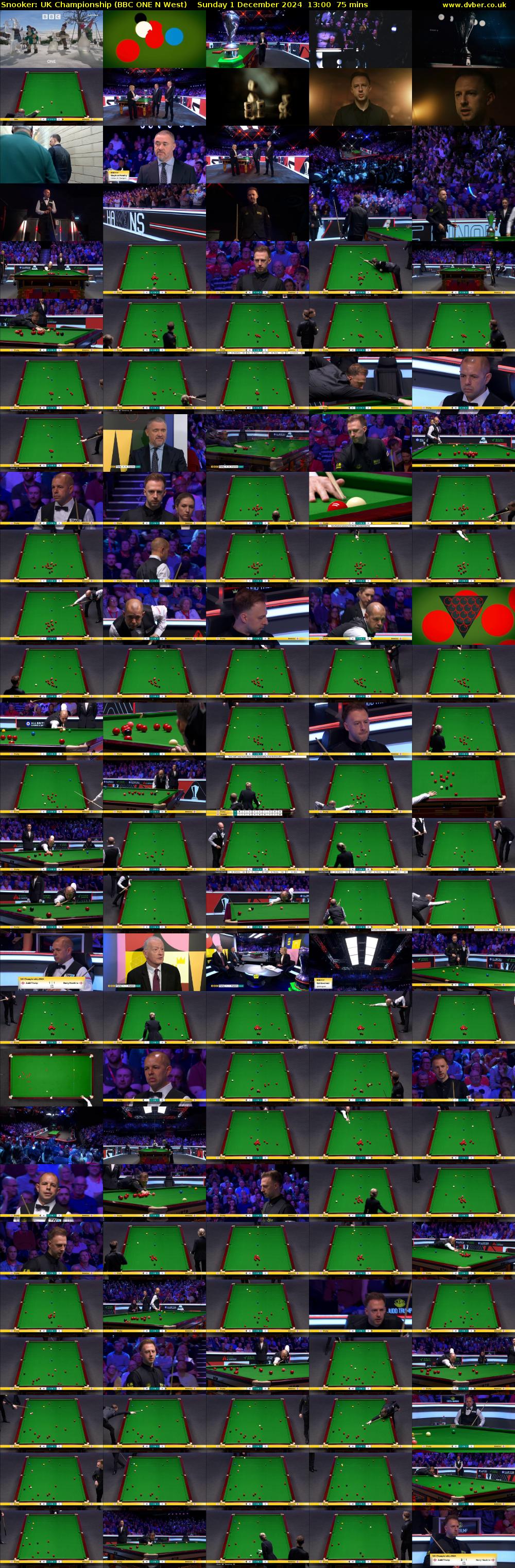 Snooker: UK Championship (BBC ONE N West) Sunday 1 December 2024 13:00 - 14:15