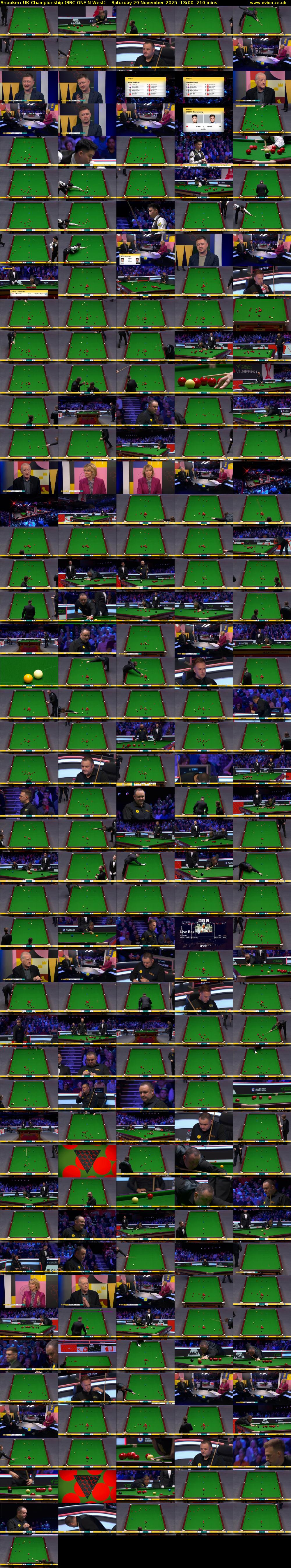 Snooker: UK Championship (BBC ONE N West) Saturday 29 November 2025 13:00 - 16:30