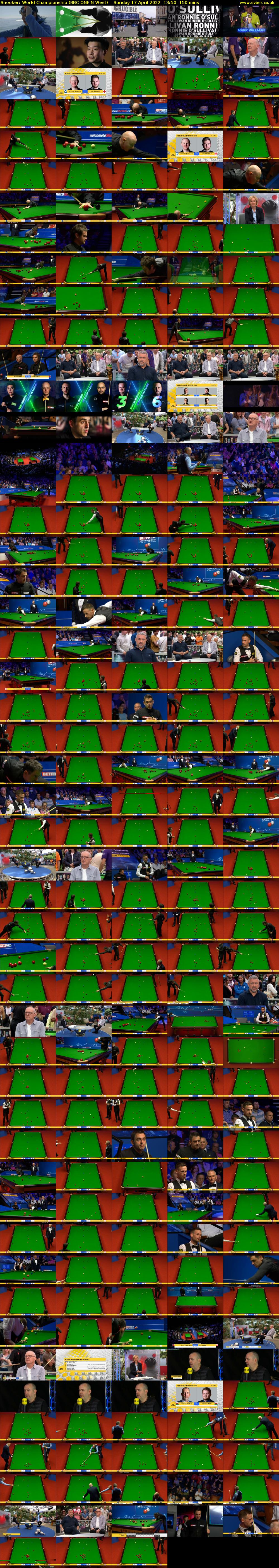 Snooker: World Championship (BBC ONE N West) Sunday 17 April 2022 13:50 - 16:20