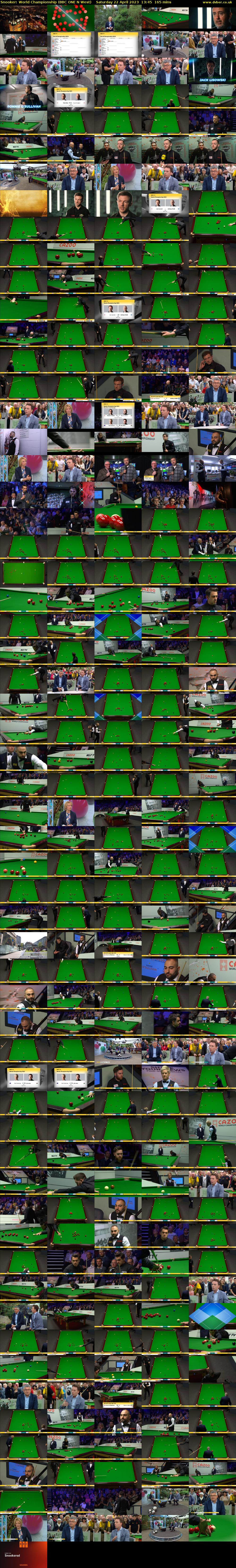 Snooker: World Championship (BBC ONE N West) Saturday 22 April 2023 13:45 - 16:30