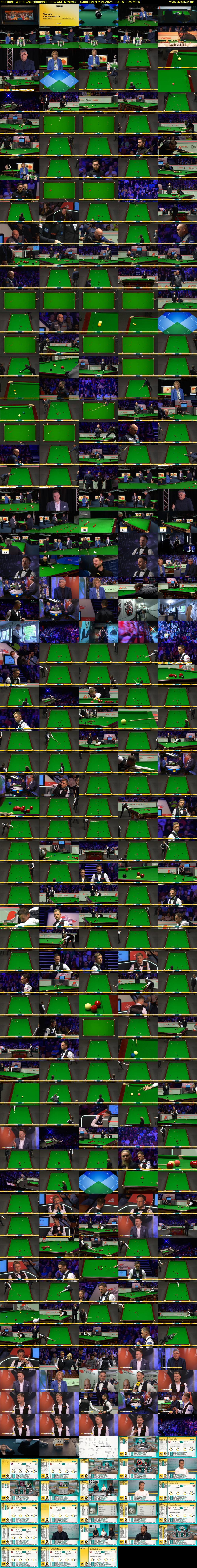 Snooker: World Championship (BBC ONE N West) Saturday 4 May 2024 13:15 - 16:30