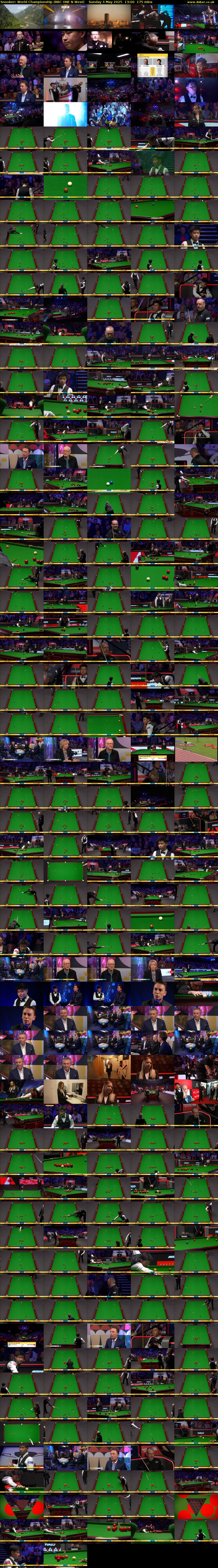 Snooker: World Championship (BBC ONE N West) Sunday 4 May 2025 13:00 - 15:55