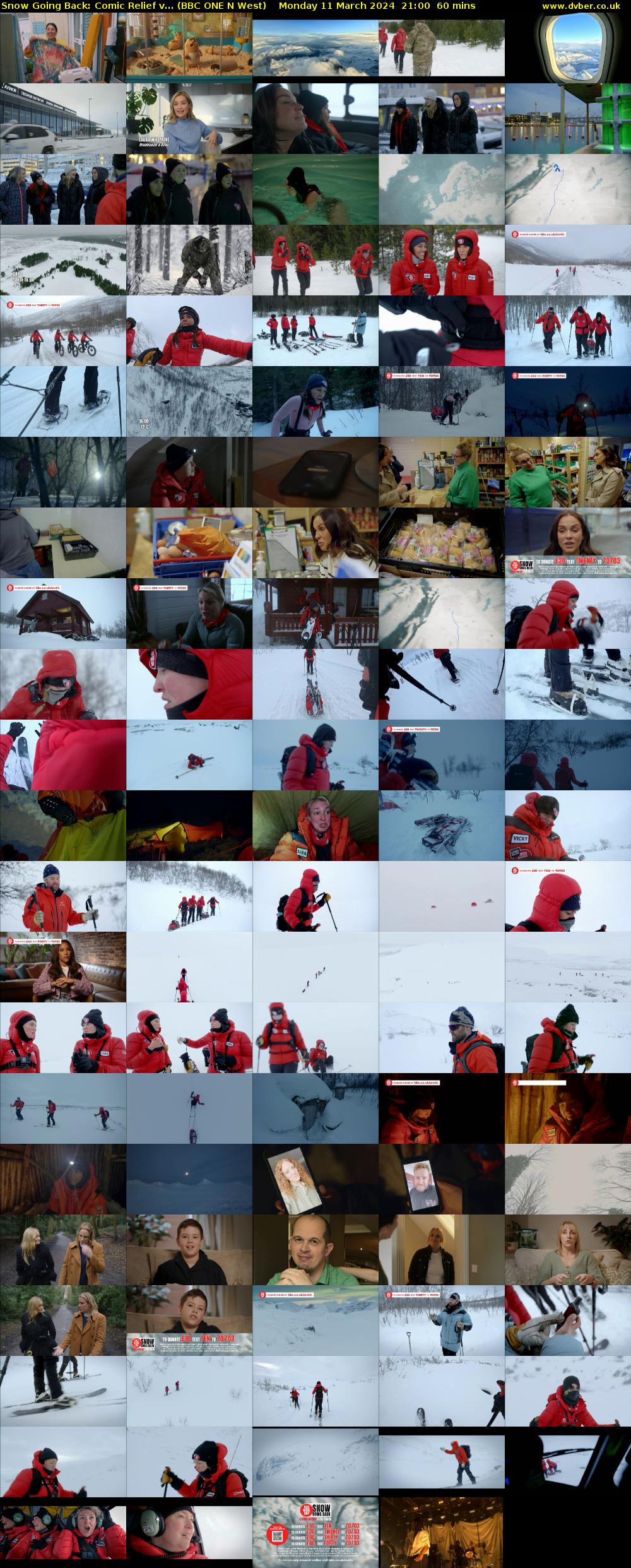 Snow Going Back: Comic Relief v... (BBC ONE N West) Monday 11 March 2024 21:00 - 22:00