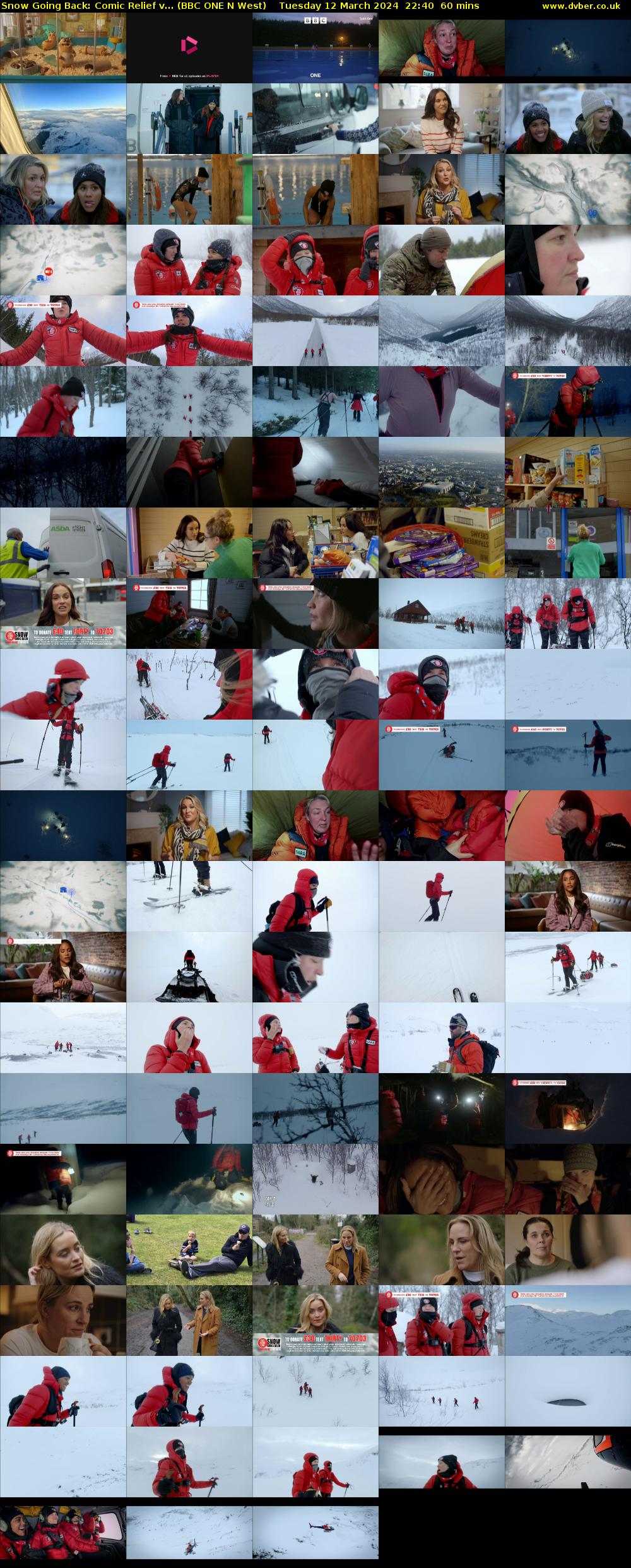 Snow Going Back: Comic Relief v... (BBC ONE N West) Tuesday 12 March 2024 22:40 - 23:40