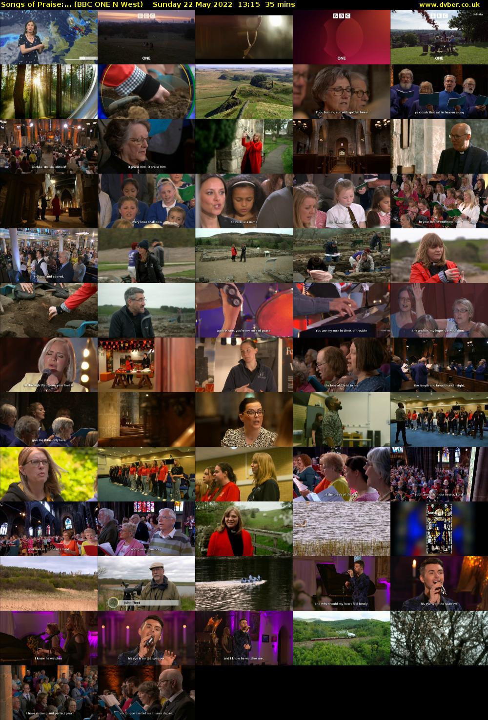 Songs of Praise:... (BBC ONE N West) Sunday 22 May 2022 13:15 - 13:50