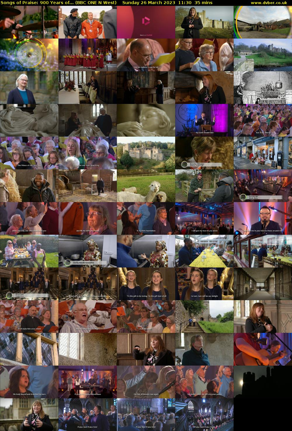 Songs of Praise: 900 Years of... (BBC ONE N West) Sunday 26 March 2023 11:30 - 12:05