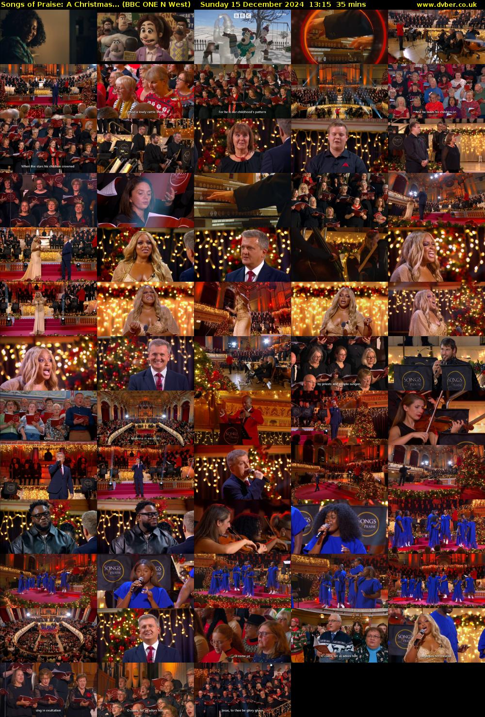 Songs of Praise: A Christmas... (BBC ONE N West) Sunday 15 December 2024 13:15 - 13:50