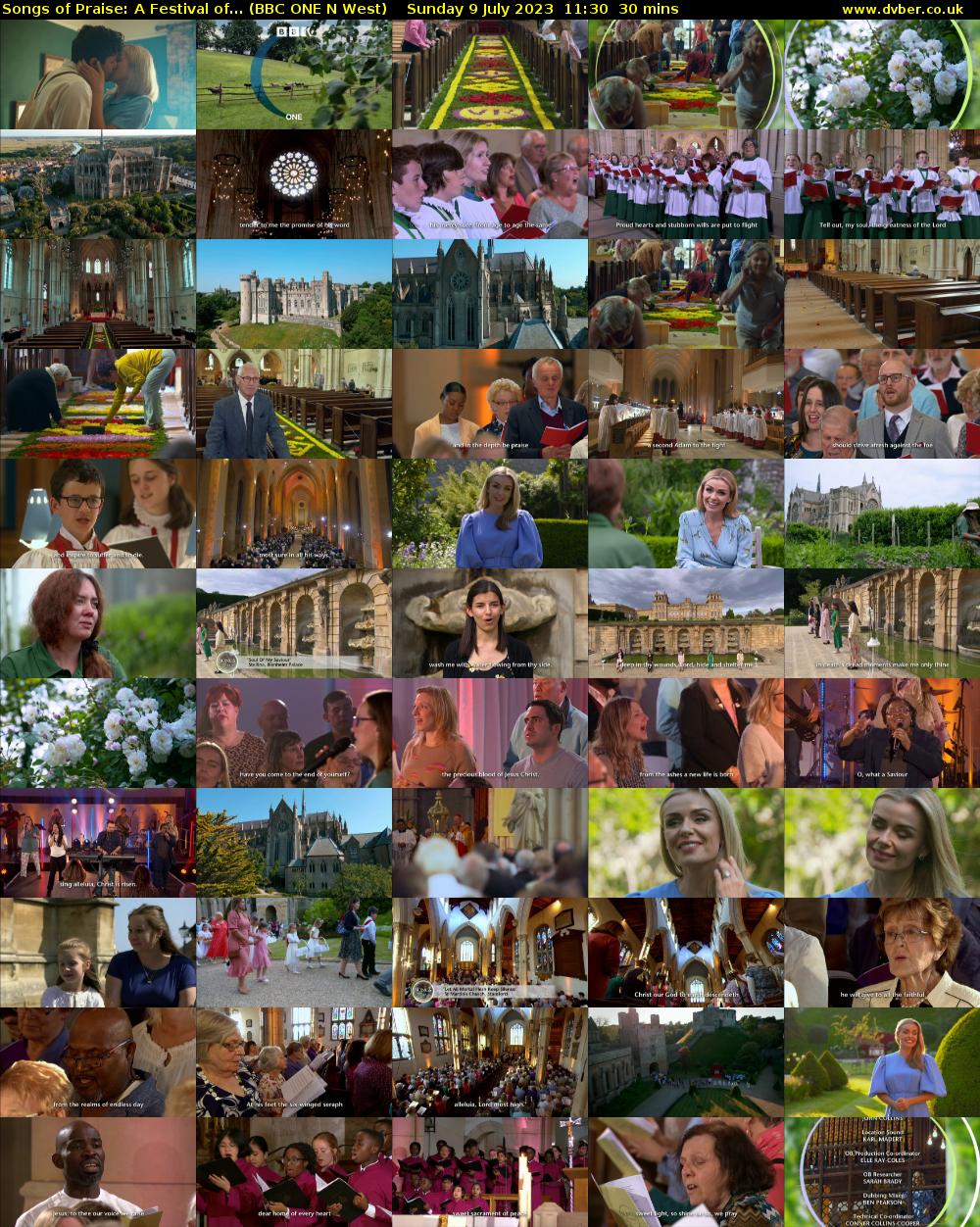 Songs of Praise: A Festival of... (BBC ONE N West) Sunday 9 July 2023 11:30 - 12:00