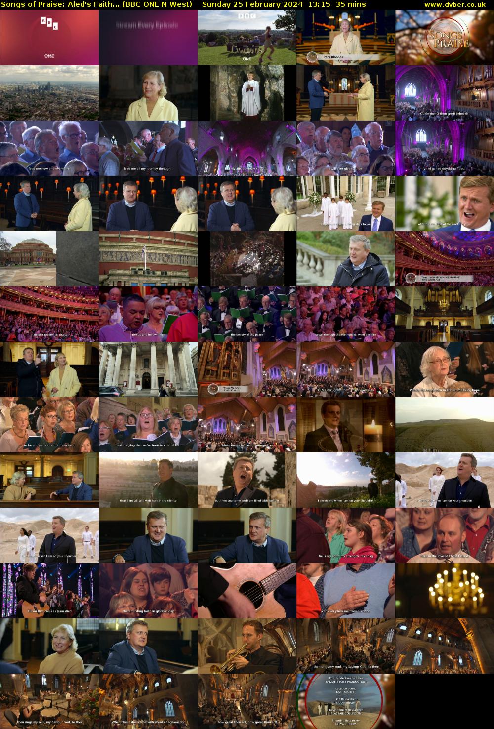 Songs of Praise: Aled's Faith... (BBC ONE N West) Sunday 25 February 2024 13:15 - 13:50