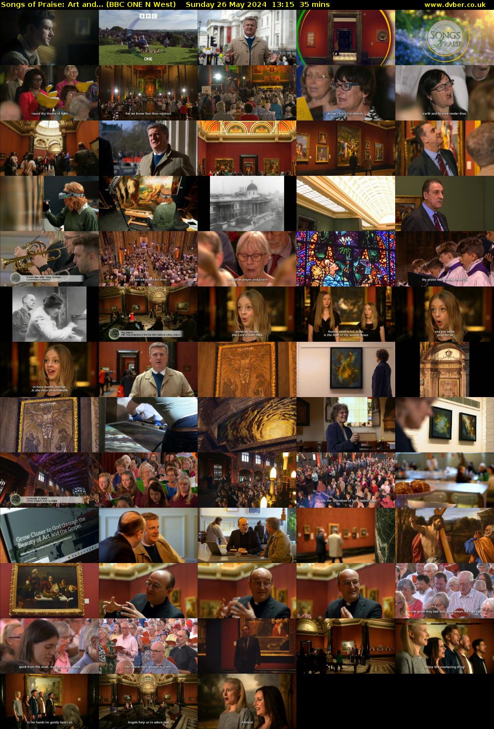 Songs of Praise: Art and... (BBC ONE N West) Sunday 26 May 2024 13:15 - 13:50