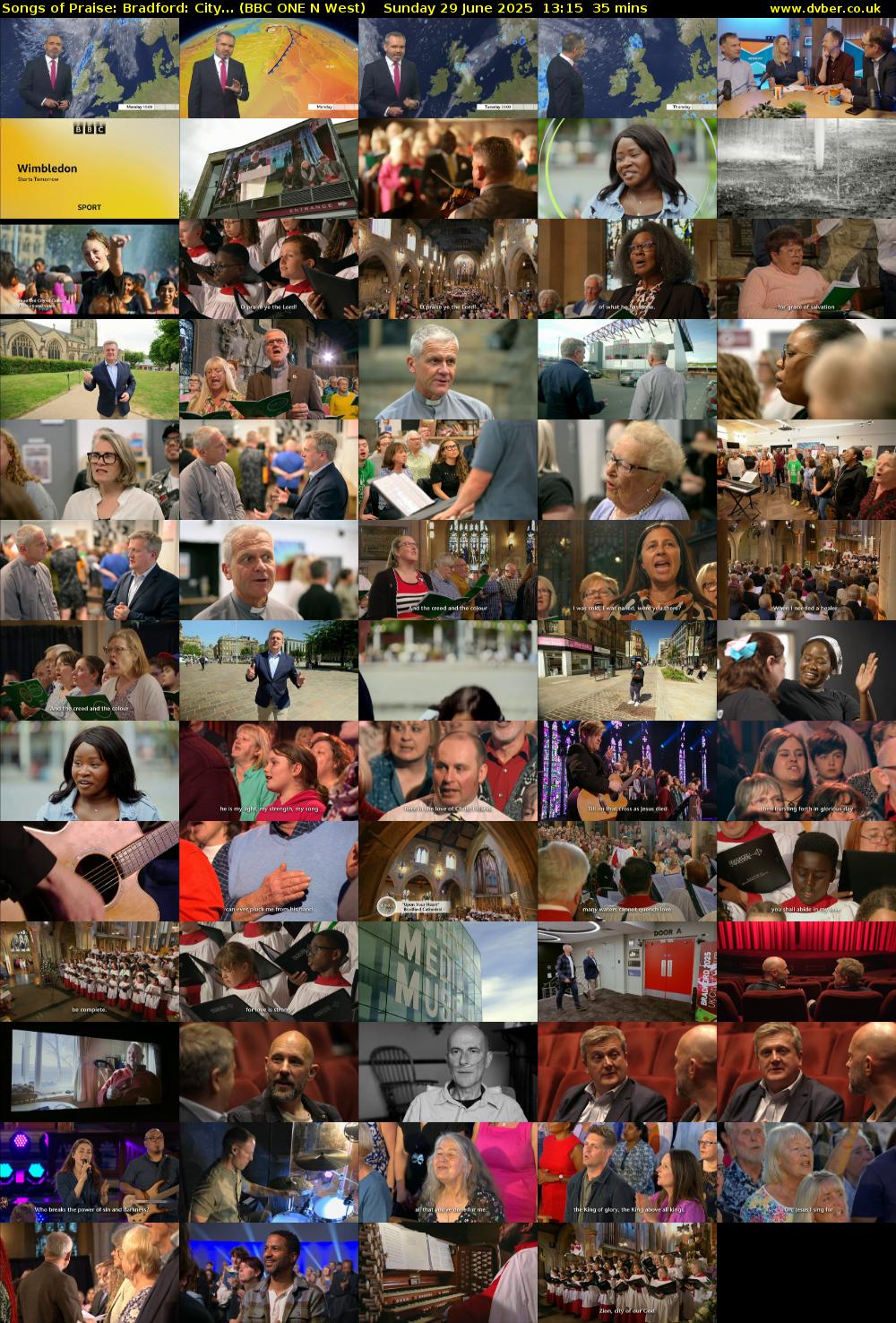 Songs of Praise: Bradford: City... (BBC ONE N West) Sunday 29 June 2025 13:15 - 13:50