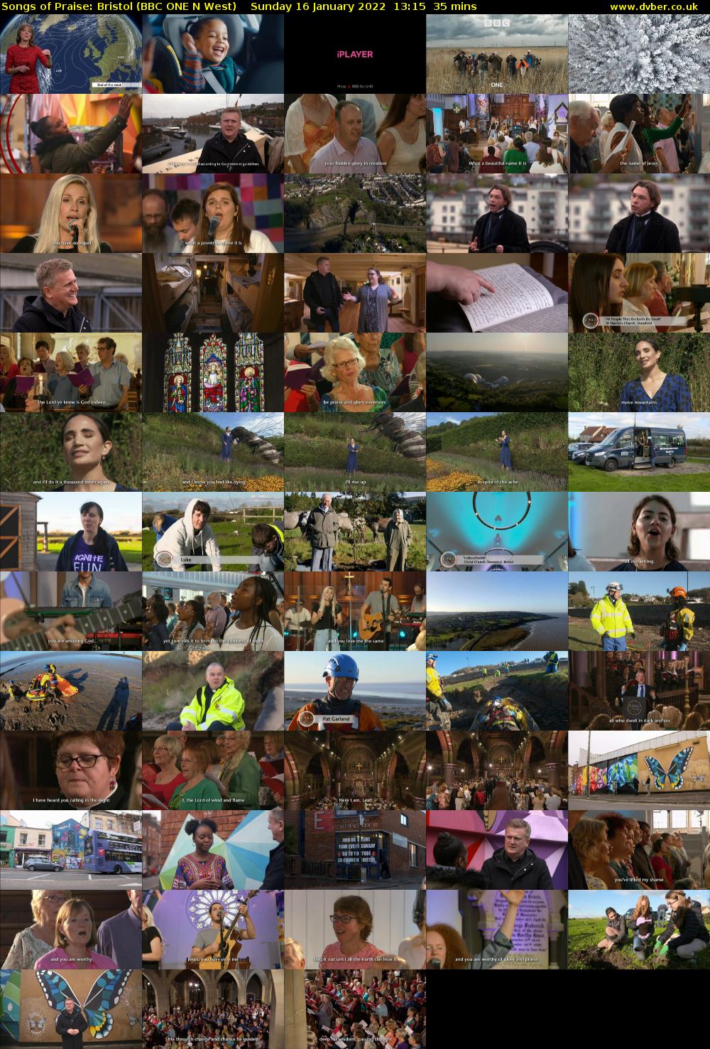 Songs of Praise: Bristol (BBC ONE N West) Sunday 16 January 2022 13:15 - 13:50
