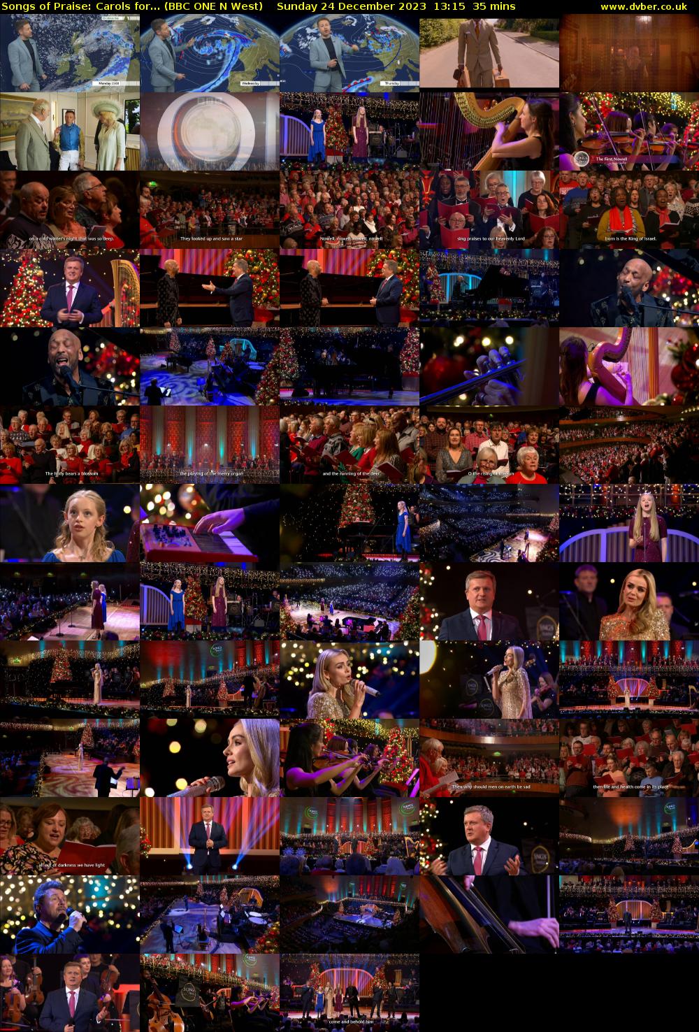 Songs of Praise: Carols for... (BBC ONE N West) Sunday 24 December 2023 13:15 - 13:50