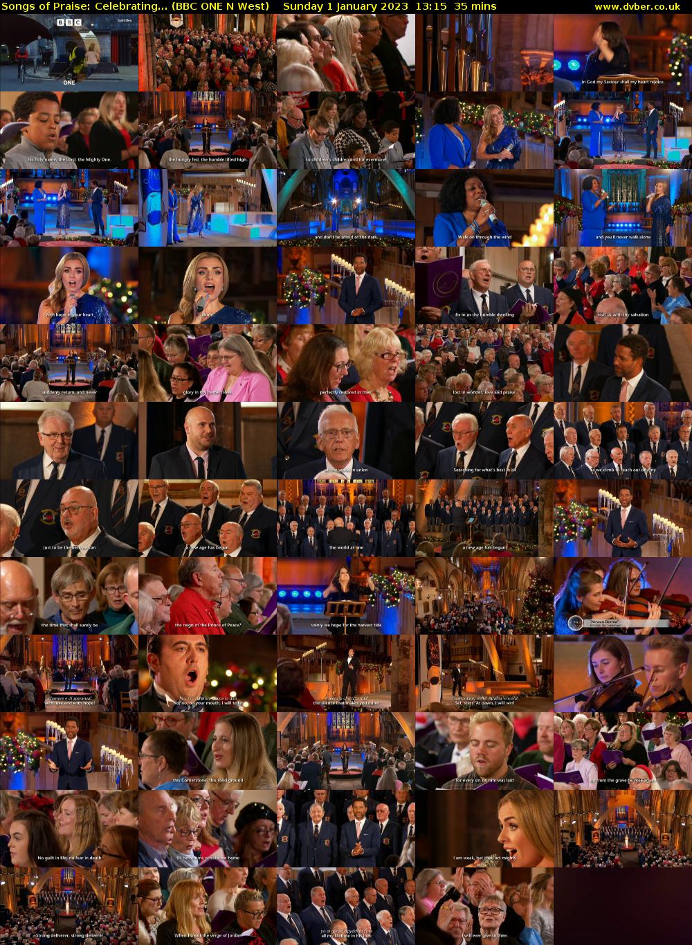 Songs of Praise: Celebrating... (BBC ONE N West) Sunday 1 January 2023 13:15 - 13:50