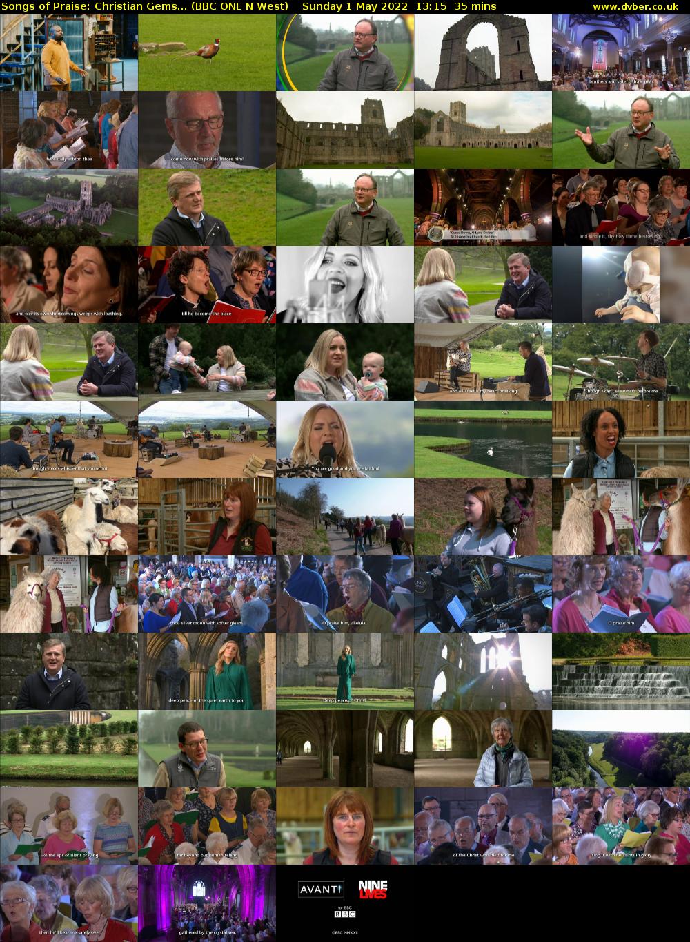 Songs of Praise: Christian Gems... (BBC ONE N West) Sunday 1 May 2022 13:15 - 13:50