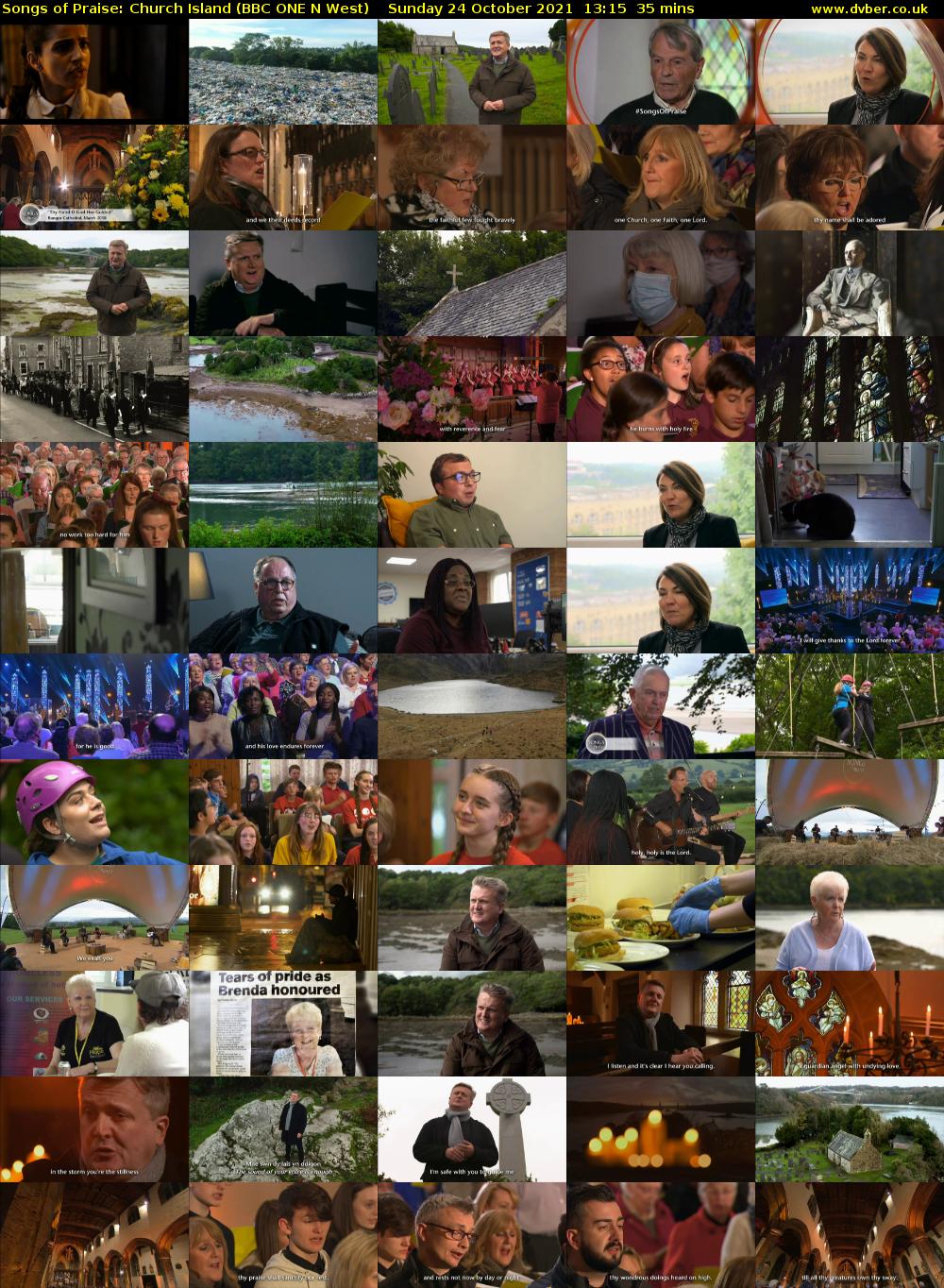 Songs of Praise: Church Island (BBC ONE N West) Sunday 24 October 2021 13:15 - 13:50