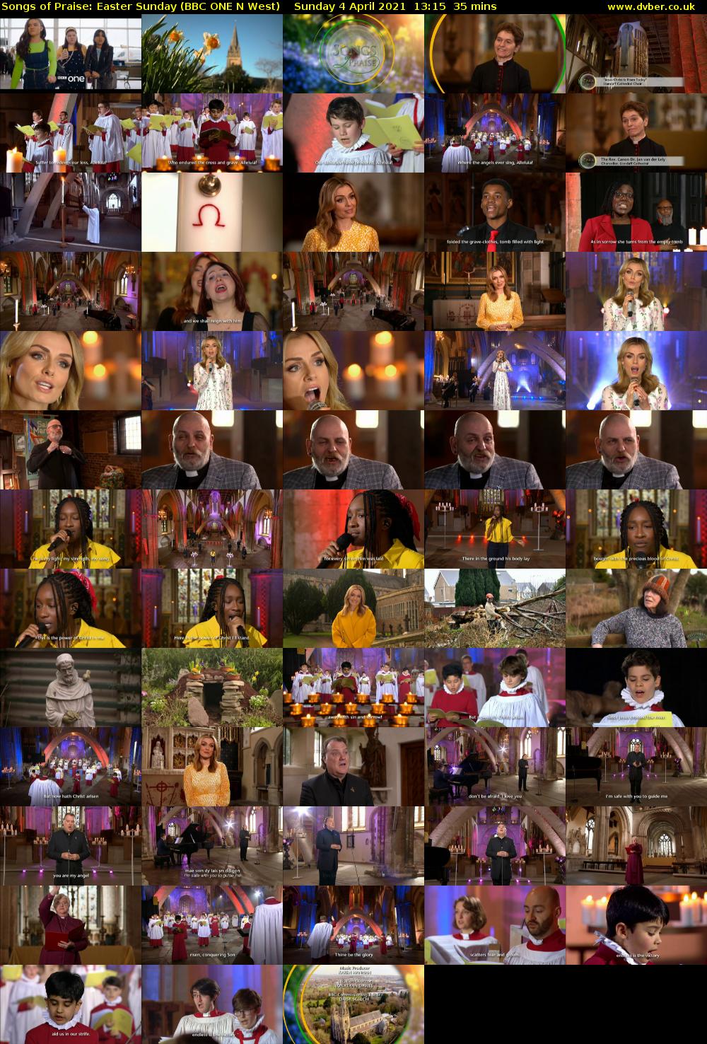 Songs of Praise: Easter Sunday (BBC ONE N West) Sunday 4 April 2021 13:15 - 13:50