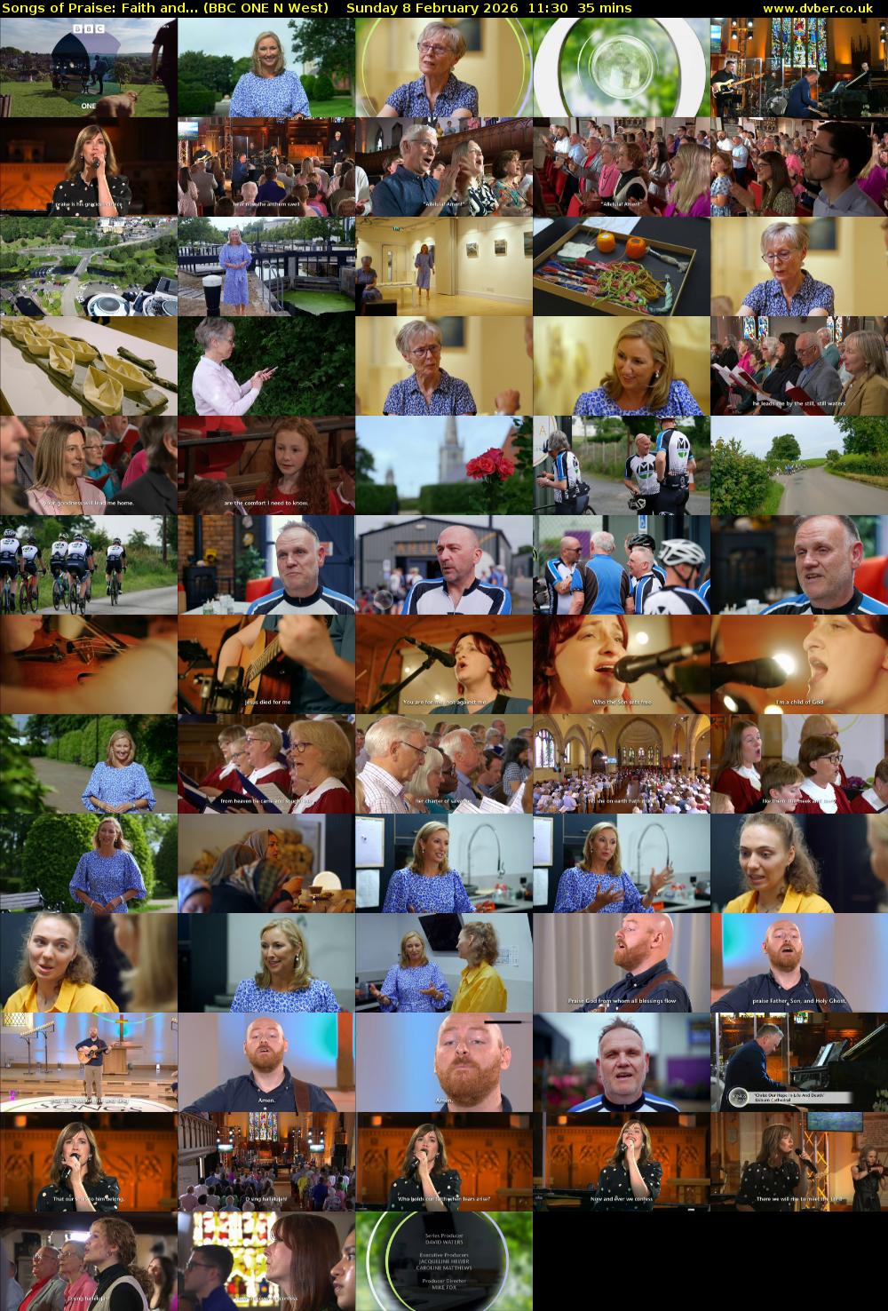 Songs of Praise: Faith and... (BBC ONE N West) Sunday 8 February 2026 11:30 - 12:05