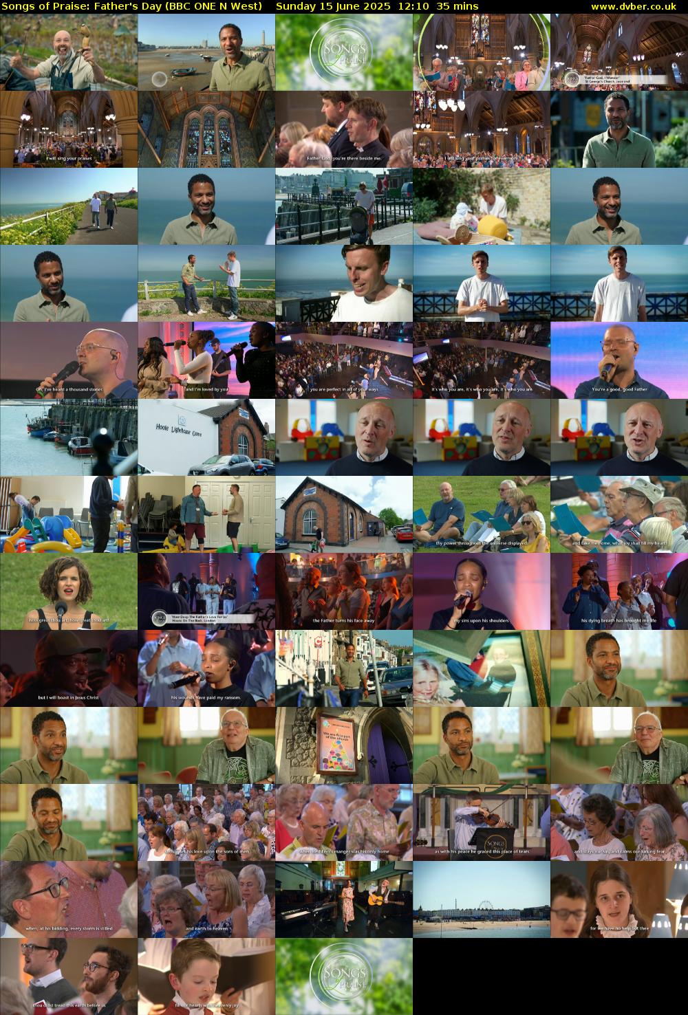 Songs of Praise: Father's Day (BBC ONE N West) Sunday 15 June 2025 12:10 - 12:45