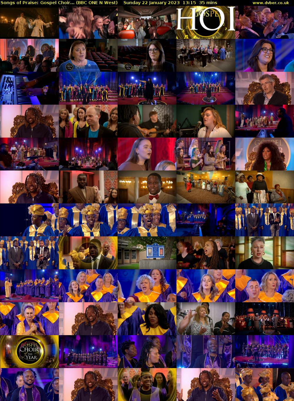 Songs of Praise: Gospel Choir... (BBC ONE N West) Sunday 22 January 2023 13:15 - 13:50