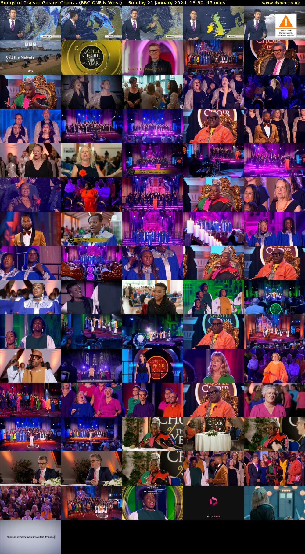 Songs of Praise: Gospel Choir... (BBC ONE N West) Sunday 21 January 2024 13:30 - 14:15