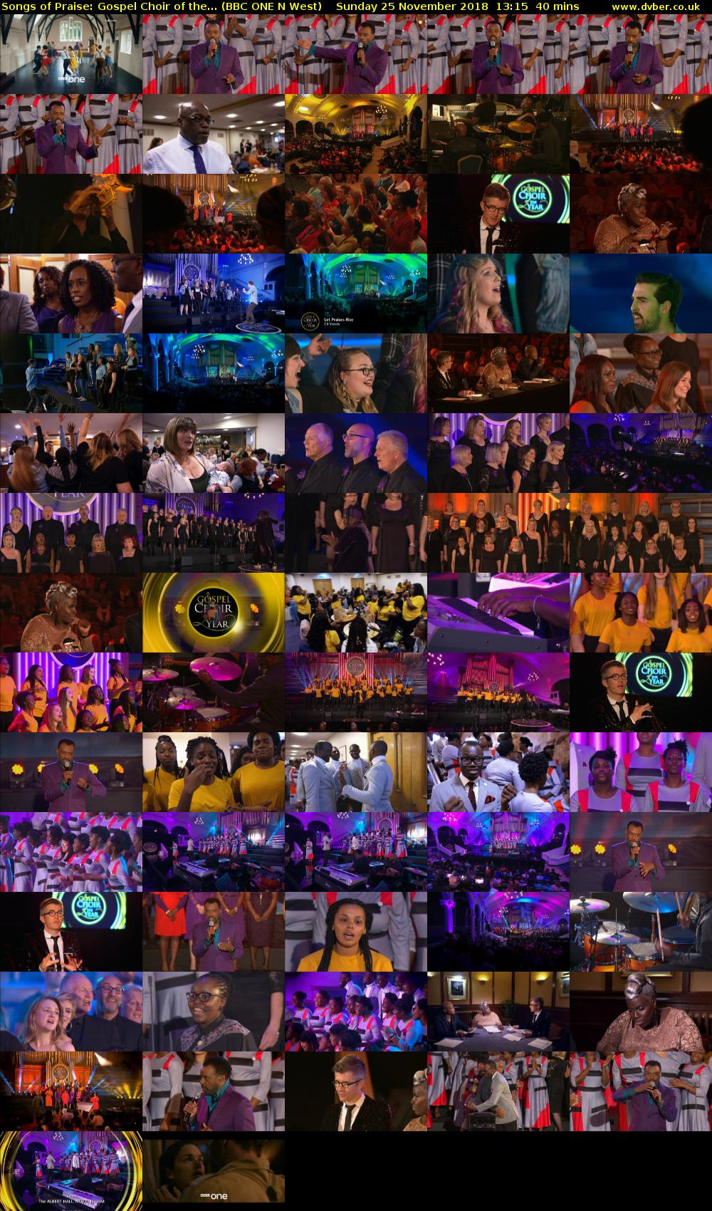 Songs of Praise: Gospel Choir of the... (BBC ONE N West) Sunday 25 November 2018 13:15 - 13:55