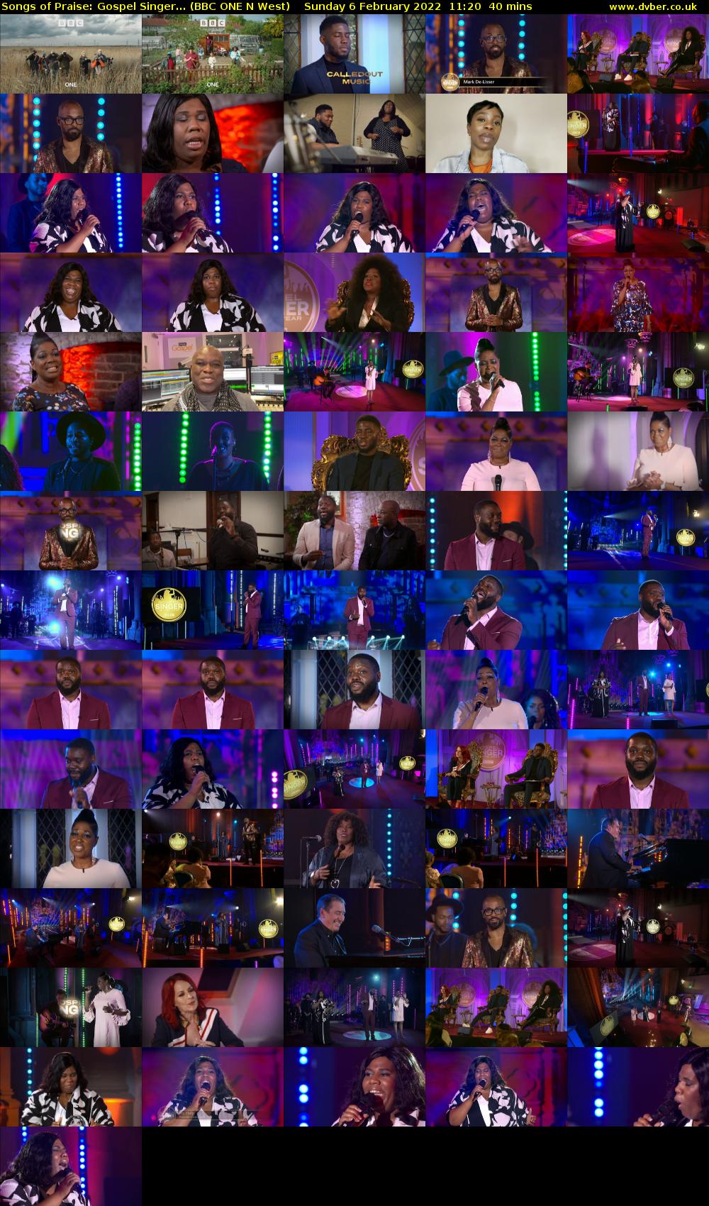 Songs of Praise: Gospel Singer... (BBC ONE N West) Sunday 6 February 2022 11:20 - 12:00