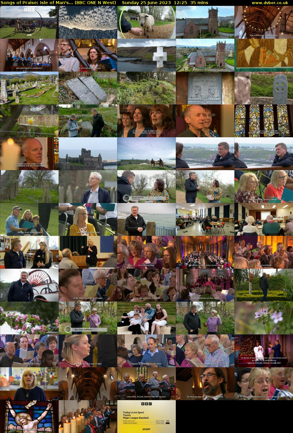 Songs of Praise: Isle of Man's... (BBC ONE N West) Sunday 25 June 2023 12:25 - 13:00