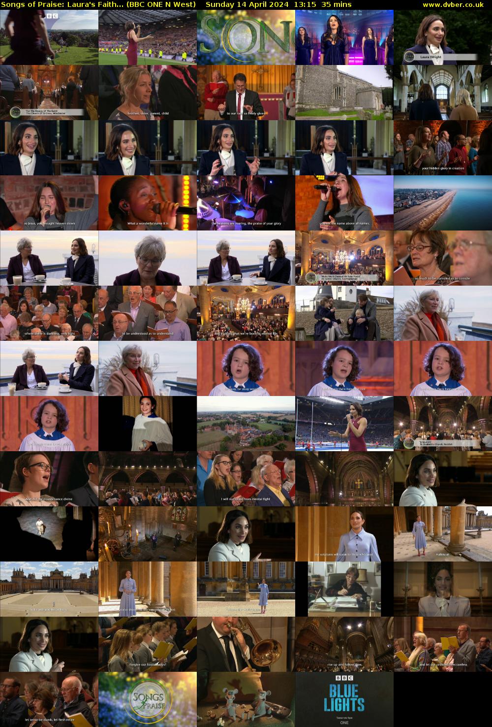Songs of Praise: Laura's Faith... (BBC ONE N West) Sunday 14 April 2024 13:15 - 13:50