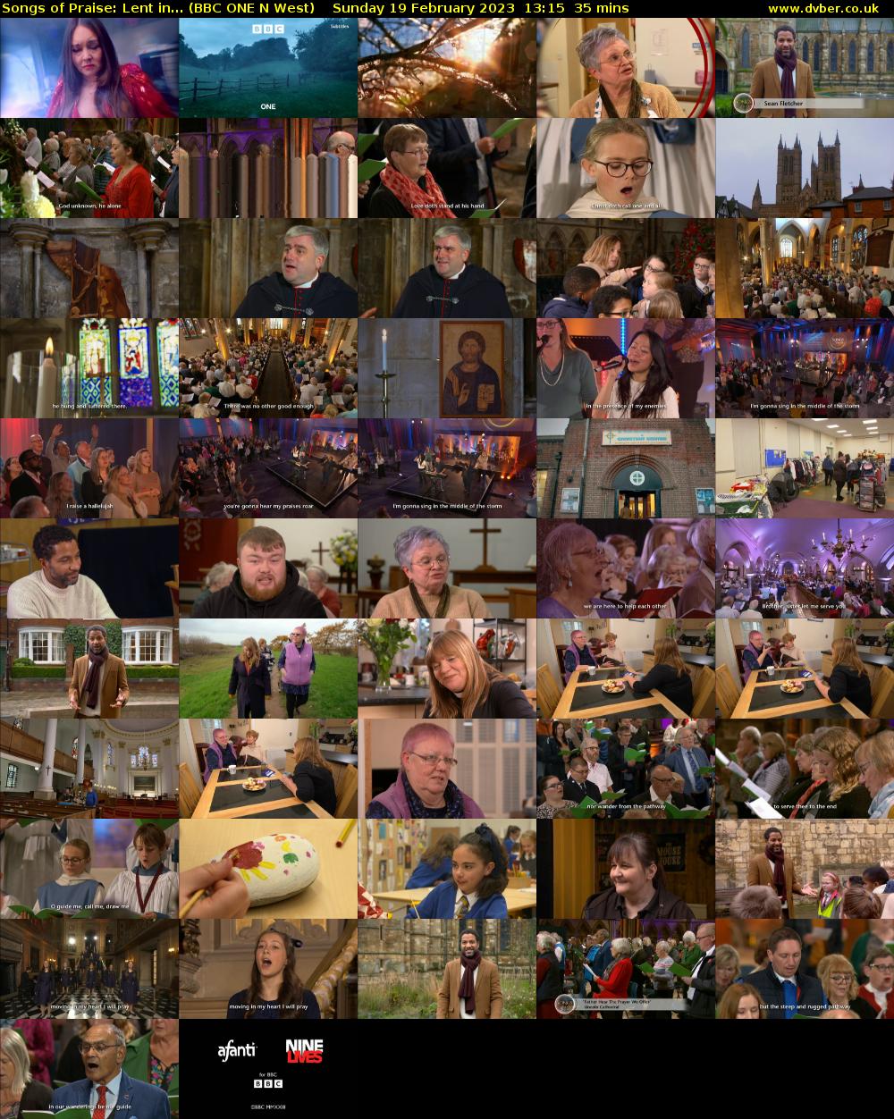 Songs of Praise: Lent in... (BBC ONE N West) Sunday 19 February 2023 13:15 - 13:50