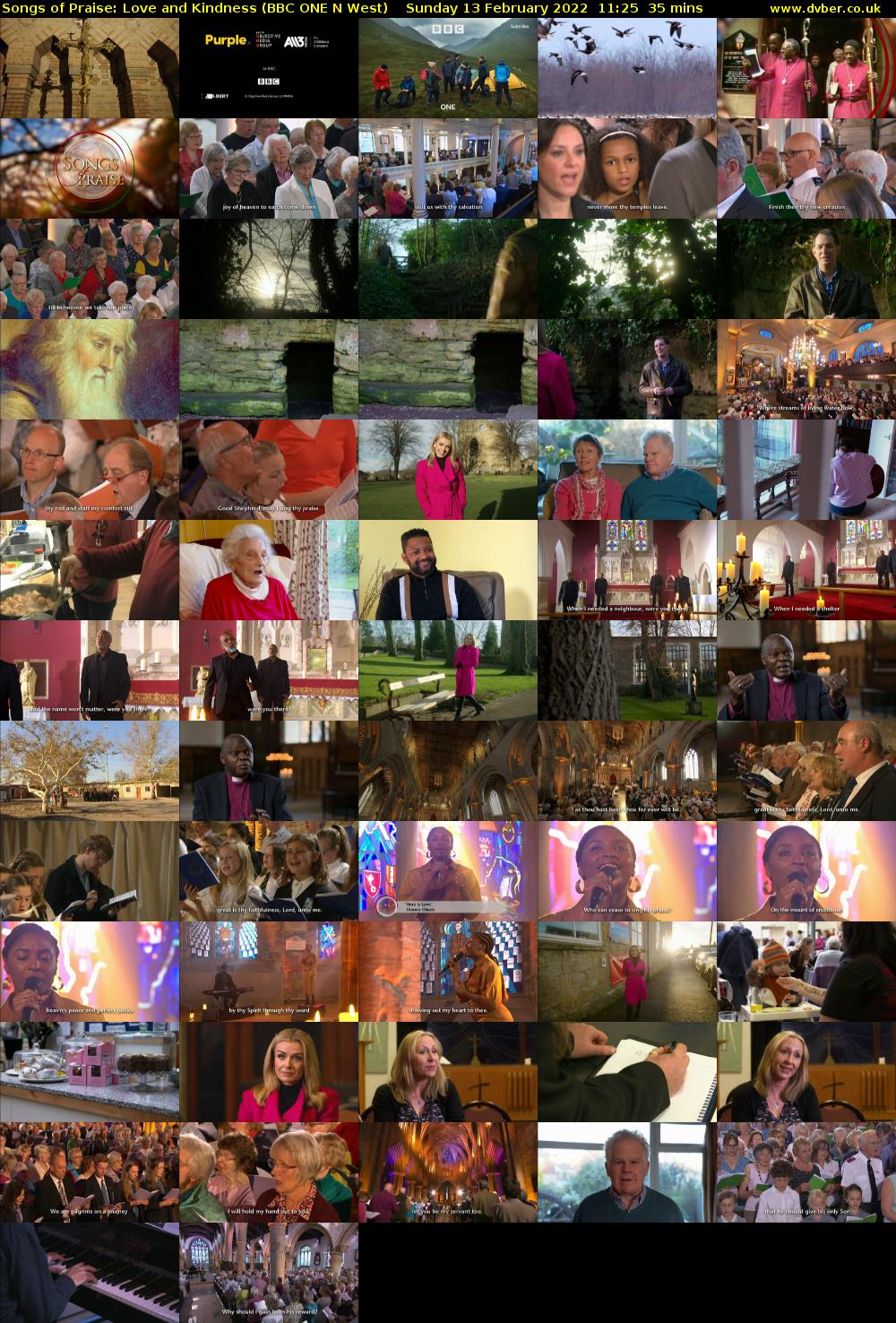 Songs of Praise: Love and Kindness (BBC ONE N West) Sunday 13 February 2022 11:25 - 12:00