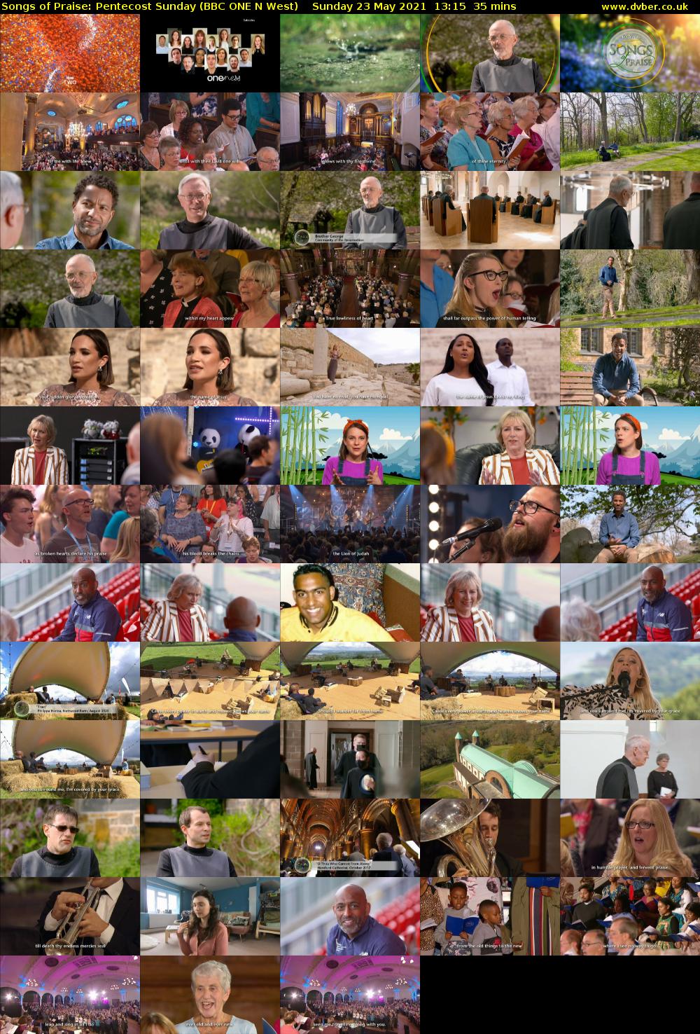 Songs of Praise: Pentecost Sunday (BBC ONE N West) Sunday 23 May 2021 13:15 - 13:50