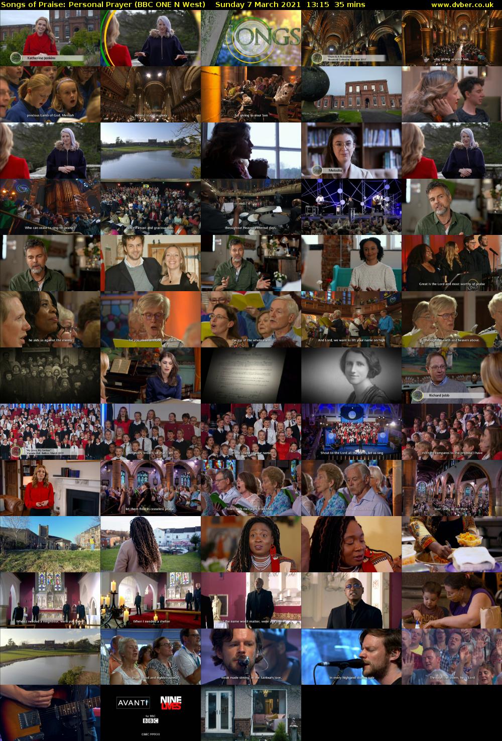 Songs of Praise: Personal Prayer (BBC ONE N West) Sunday 7 March 2021 13:15 - 13:50