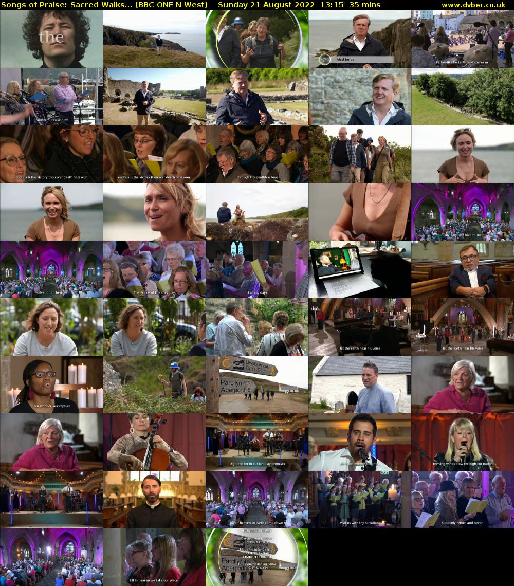 Songs of Praise: Sacred Walks... (BBC ONE N West) Sunday 21 August 2022 13:15 - 13:50
