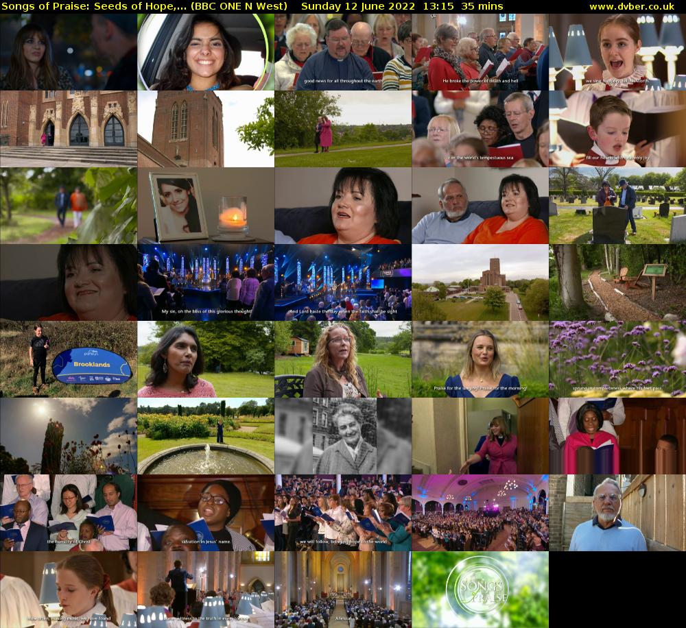 Songs of Praise: Seeds of Hope,... (BBC ONE N West) Sunday 12 June 2022 13:15 - 13:50
