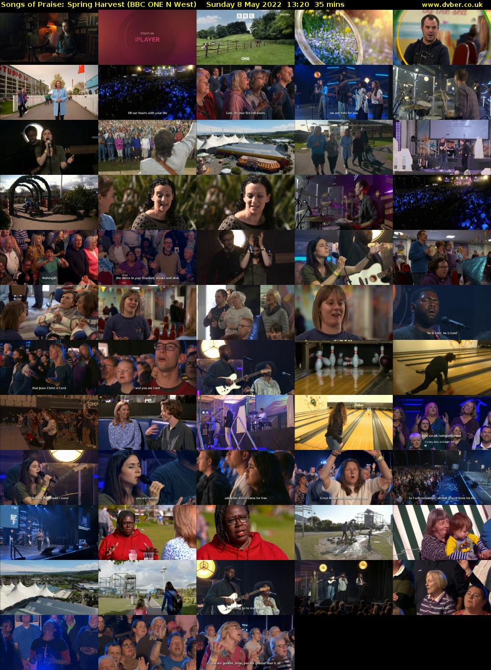 Songs of Praise: Spring Harvest (BBC ONE N West) Sunday 8 May 2022 13:20 - 13:55