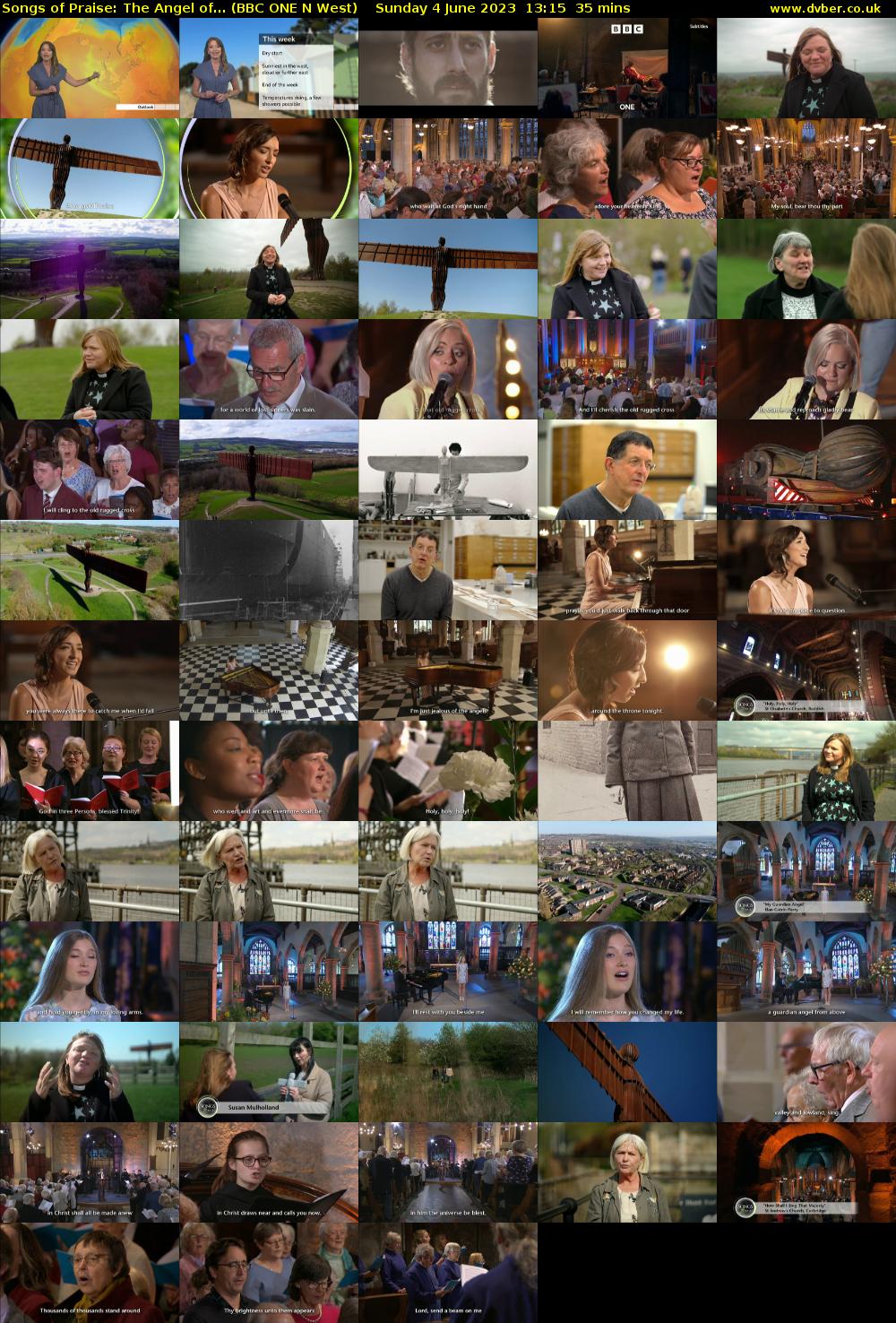 Songs of Praise: The Angel of... (BBC ONE N West) Sunday 4 June 2023 13:15 - 13:50