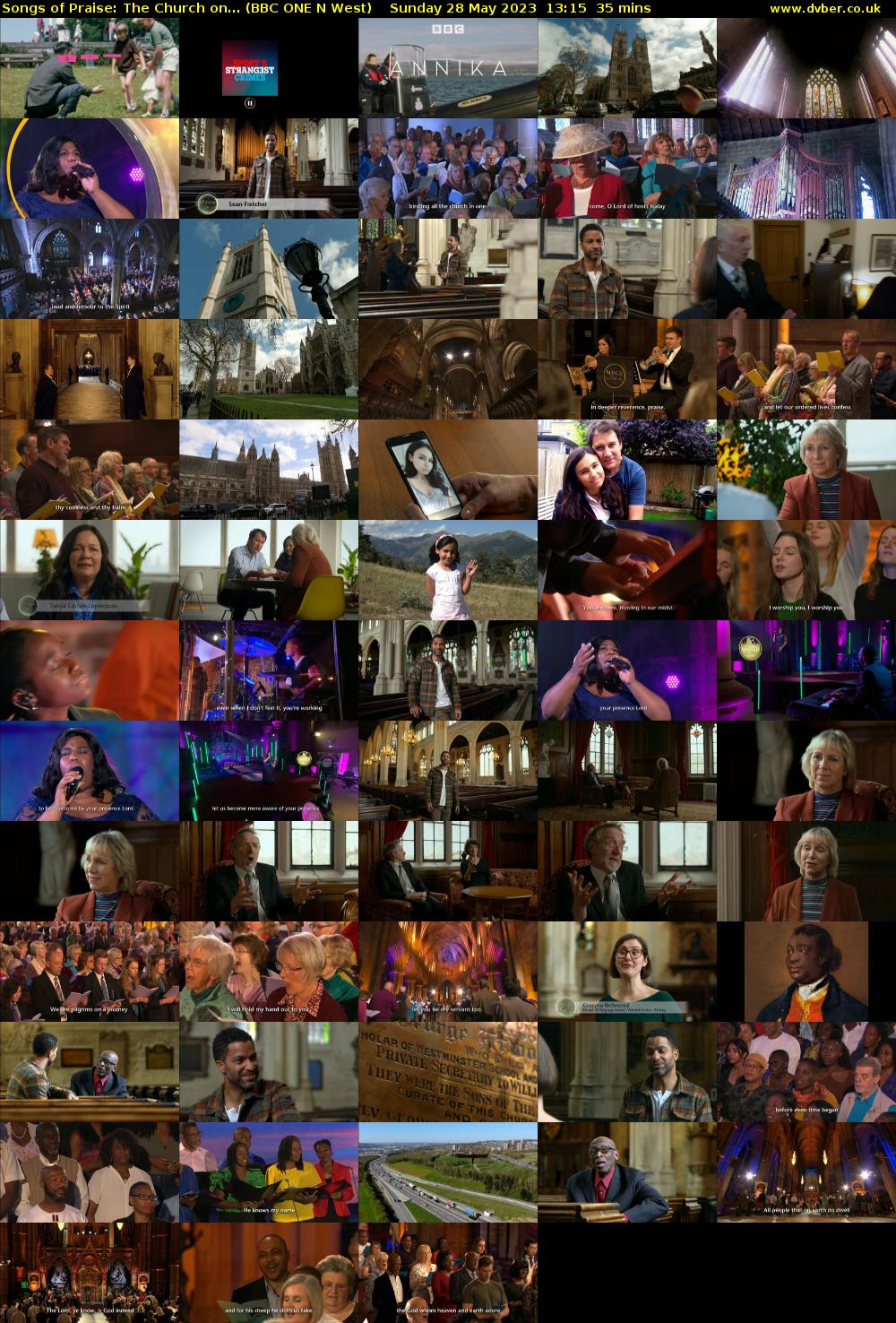 Songs of Praise: The Church on... (BBC ONE N West) Sunday 28 May 2023 13:15 - 13:50
