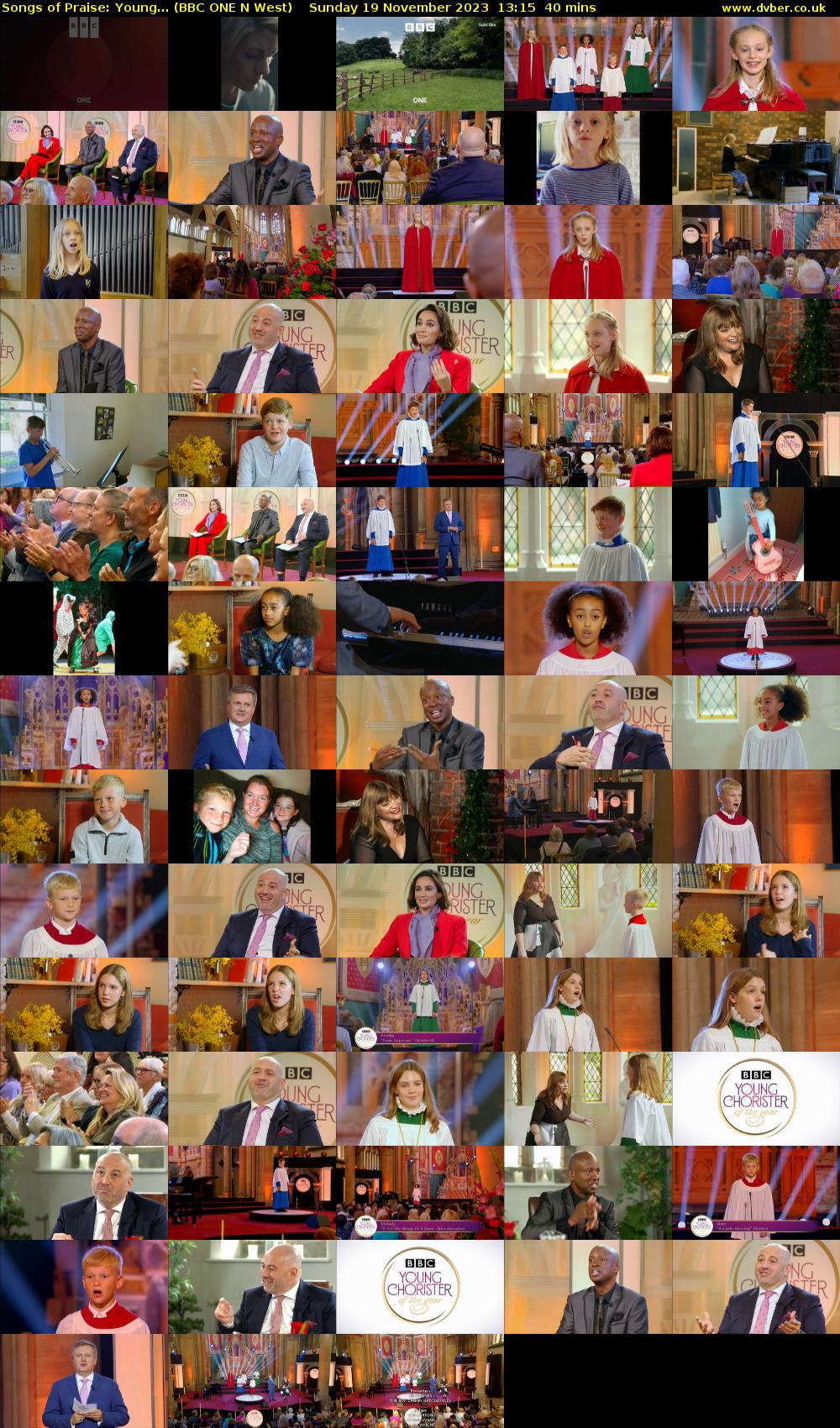 Songs of Praise: Young... (BBC ONE N West) Sunday 19 November 2023 13:15 - 13:55