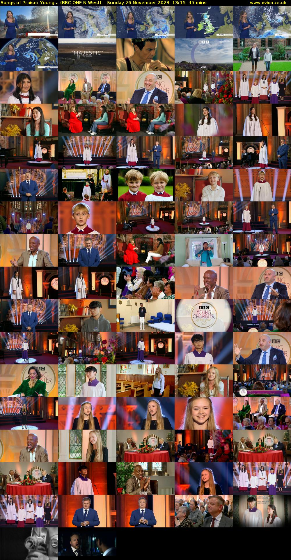 Songs of Praise: Young... (BBC ONE N West) Sunday 26 November 2023 13:15 - 14:00