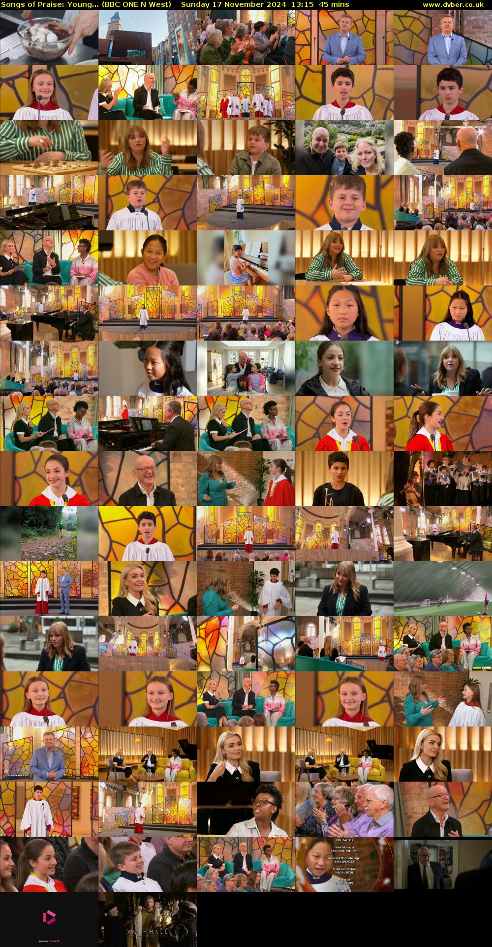 Songs of Praise: Young... (BBC ONE N West) Sunday 17 November 2024 13:15 - 14:00