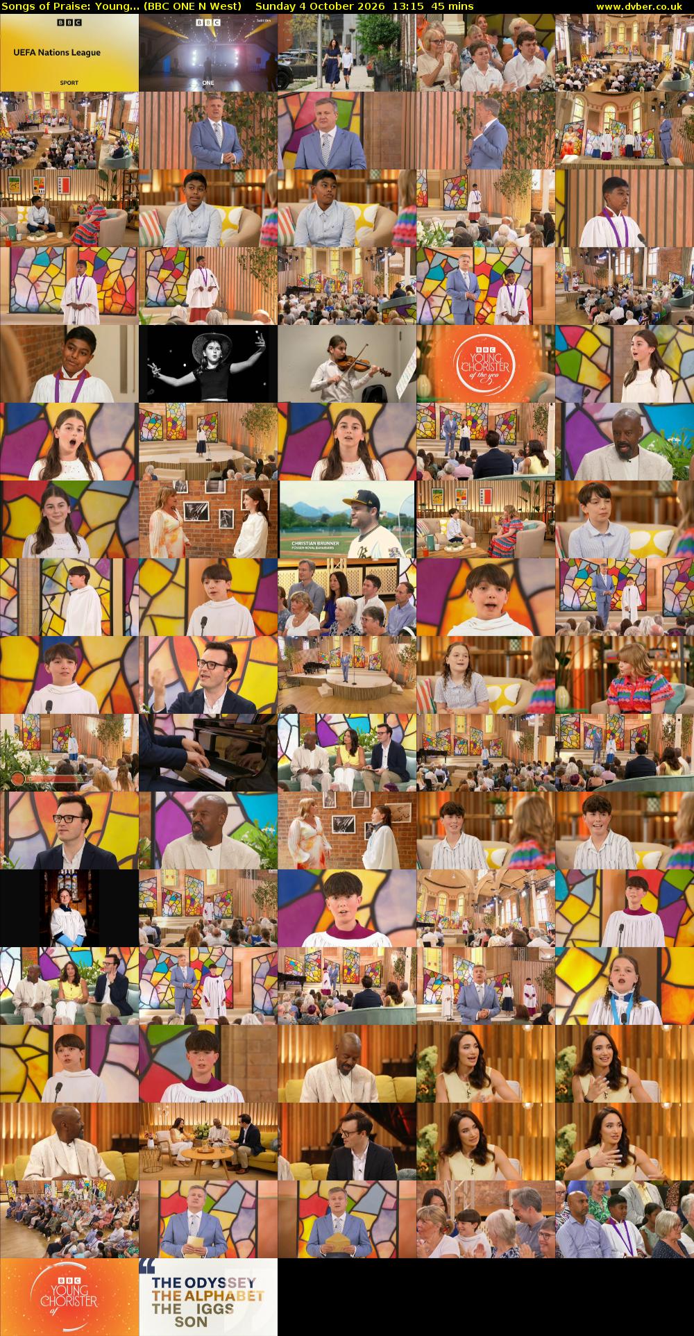 Songs of Praise: Young... (BBC ONE N West) Sunday 4 October 2026 13:15 - 14:00