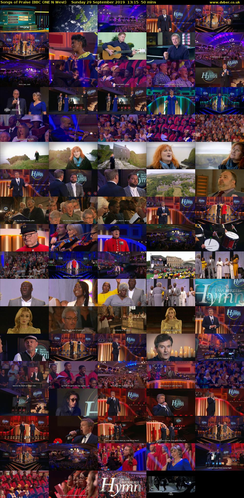 Songs of Praise (BBC ONE N West) Sunday 29 September 2019 13:15 - 14:05