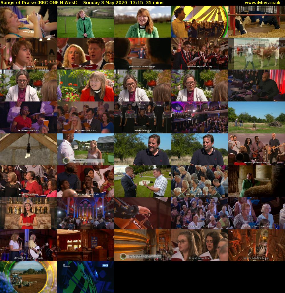 Songs of Praise (BBC ONE N West) Sunday 3 May 2020 13:15 - 13:50