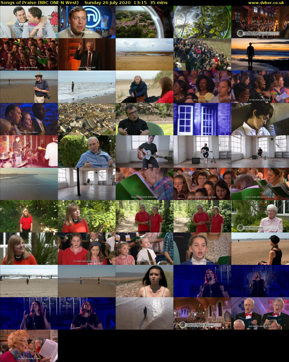 Songs of Praise (BBC ONE N West) Sunday 26 July 2020 13:15 - 13:50