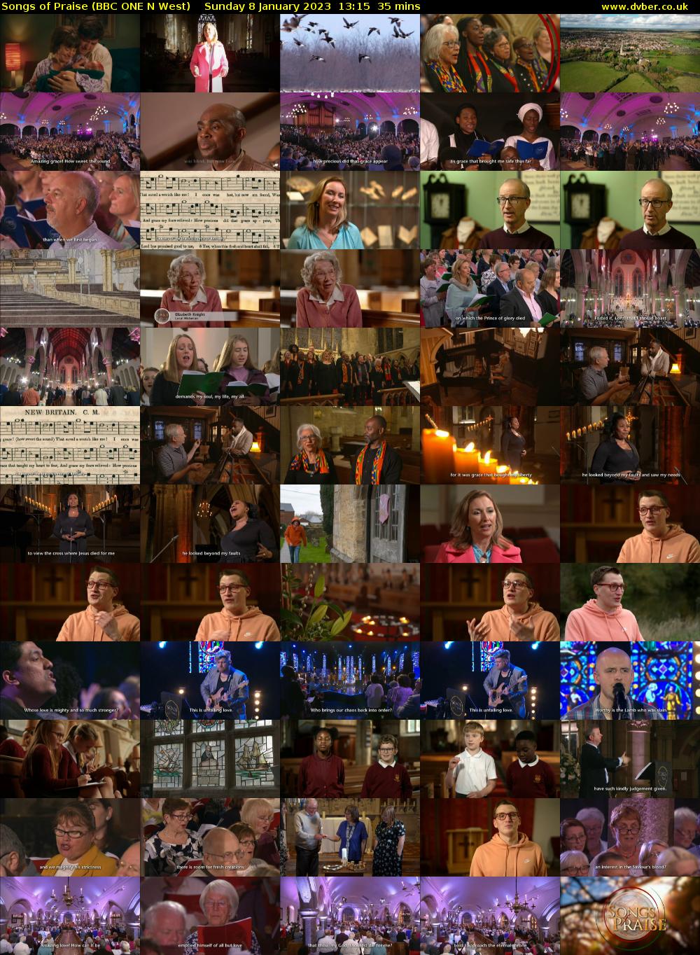 Songs of Praise (BBC ONE N West) Sunday 8 January 2023 13:15 - 13:50