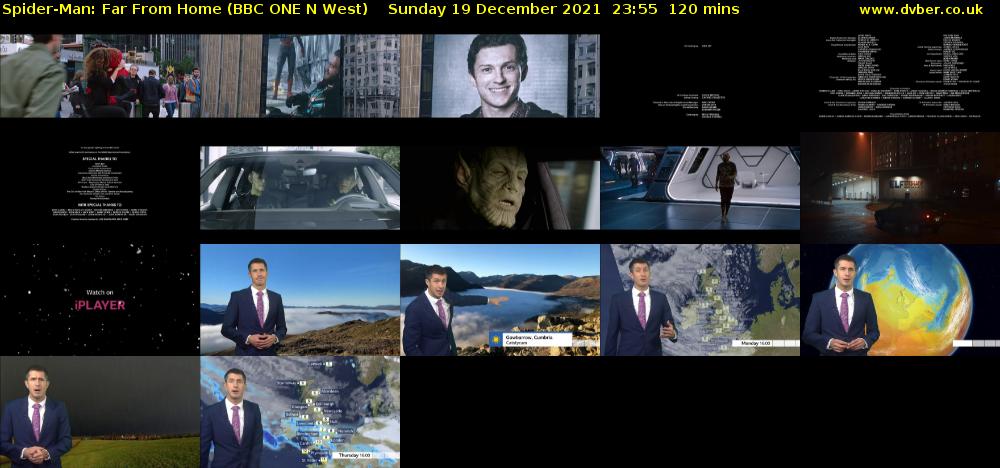 Spider-Man: Far from Home (BBC ONE N West) Sunday 19 December 2021 23:55 - 01:55